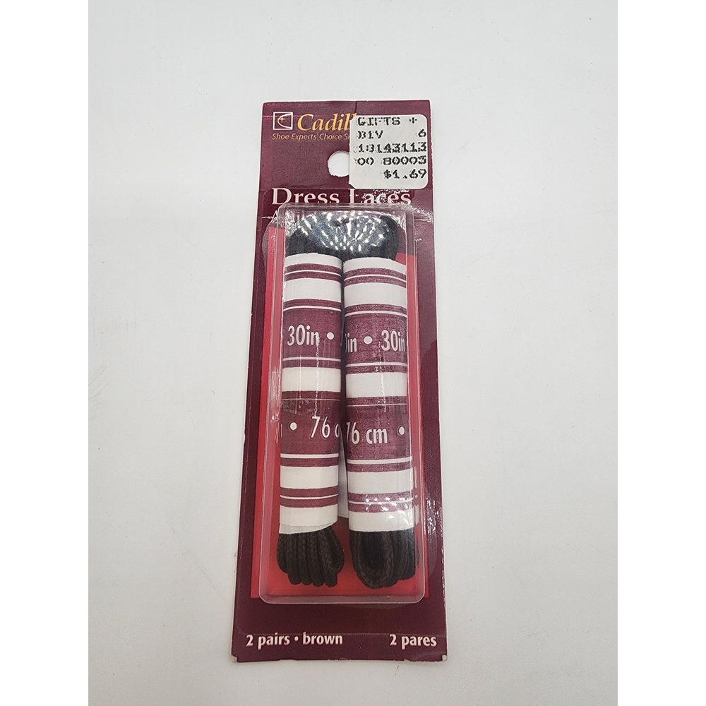 Cadillac Brown Dress Shoe Laces 30 Inch 2 Pair Round Thin Replacement 76cm